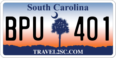 SC license plate BPU401