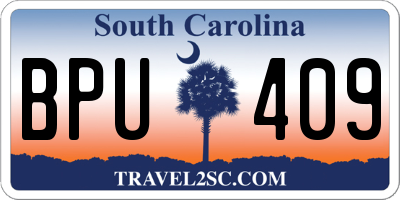 SC license plate BPU409