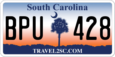 SC license plate BPU428