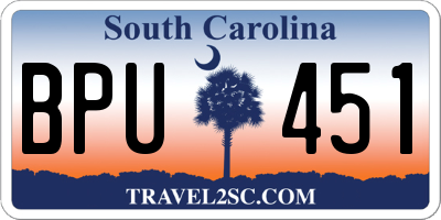 SC license plate BPU451