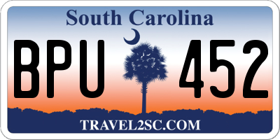 SC license plate BPU452