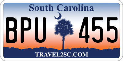 SC license plate BPU455