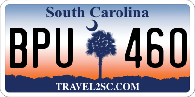 SC license plate BPU460