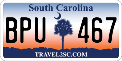 SC license plate BPU467