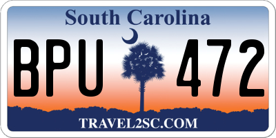 SC license plate BPU472
