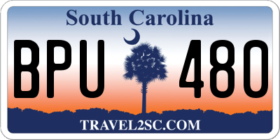 SC license plate BPU480