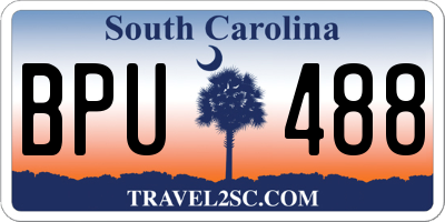 SC license plate BPU488
