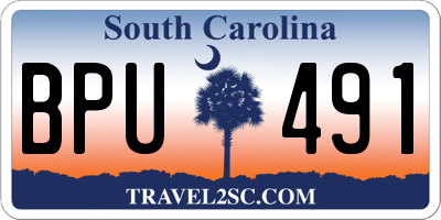 SC license plate BPU491