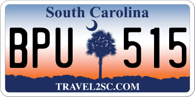 SC license plate BPU515
