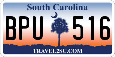 SC license plate BPU516