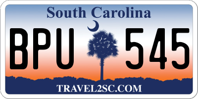 SC license plate BPU545