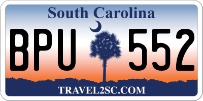 SC license plate BPU552