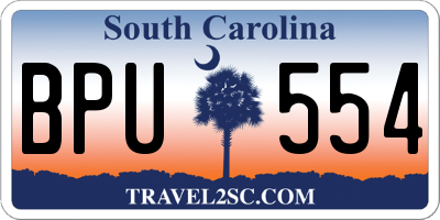 SC license plate BPU554