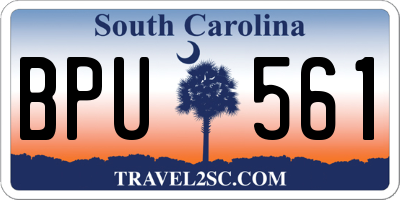 SC license plate BPU561