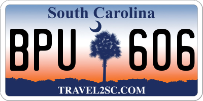 SC license plate BPU606