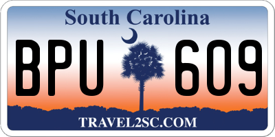 SC license plate BPU609