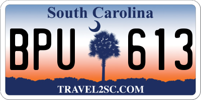 SC license plate BPU613