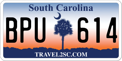 SC license plate BPU614