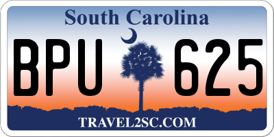 SC license plate BPU625