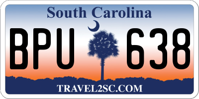 SC license plate BPU638