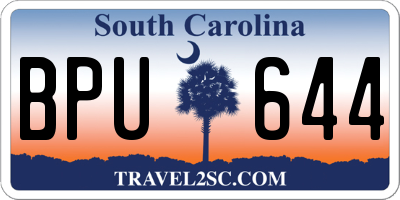 SC license plate BPU644