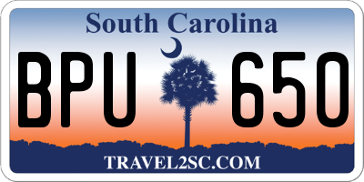 SC license plate BPU650