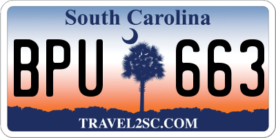 SC license plate BPU663