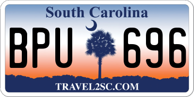 SC license plate BPU696