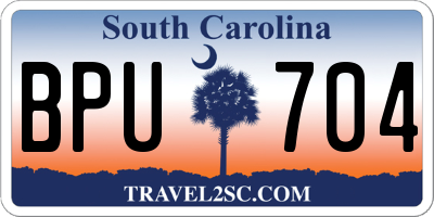 SC license plate BPU704