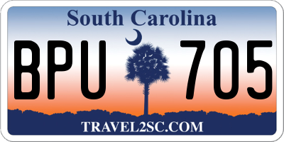SC license plate BPU705