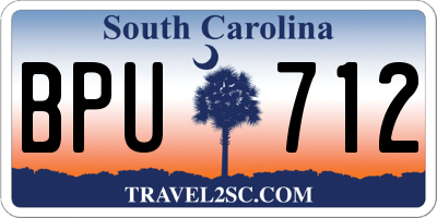 SC license plate BPU712