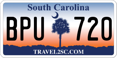 SC license plate BPU720