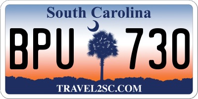 SC license plate BPU730