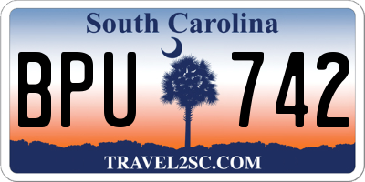 SC license plate BPU742