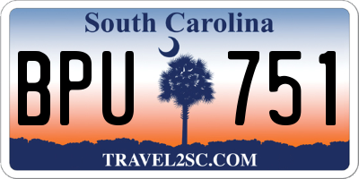 SC license plate BPU751