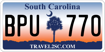 SC license plate BPU770