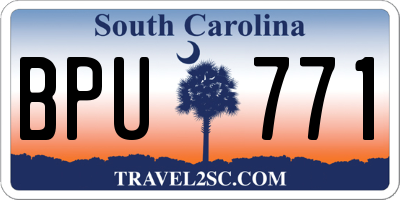 SC license plate BPU771