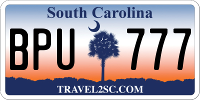 SC license plate BPU777