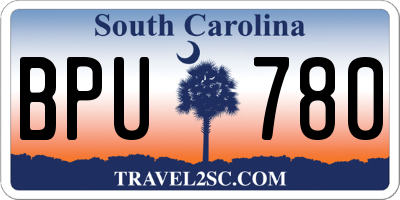 SC license plate BPU780