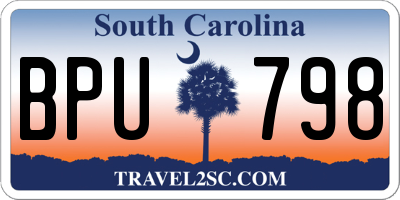 SC license plate BPU798