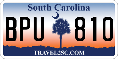 SC license plate BPU810