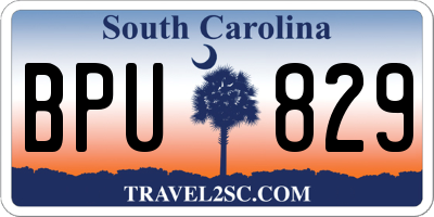 SC license plate BPU829