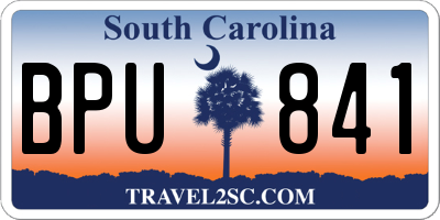 SC license plate BPU841