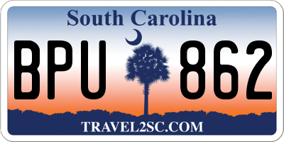 SC license plate BPU862