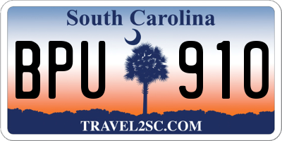 SC license plate BPU910