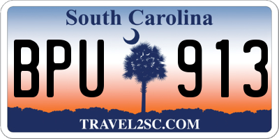 SC license plate BPU913
