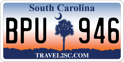 SC license plate BPU946