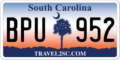 SC license plate BPU952