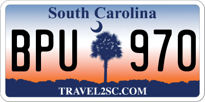 SC license plate BPU970