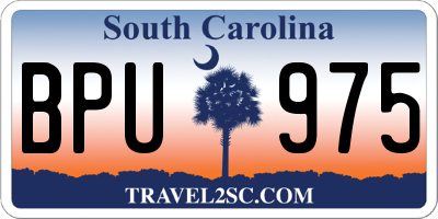 SC license plate BPU975
